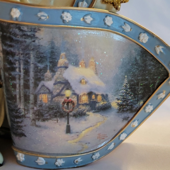 Thomas Kinkade '03 Old World "Frosty Christmas Eve Santa" Ornament Ashton-Drake - Picture 3 of 14